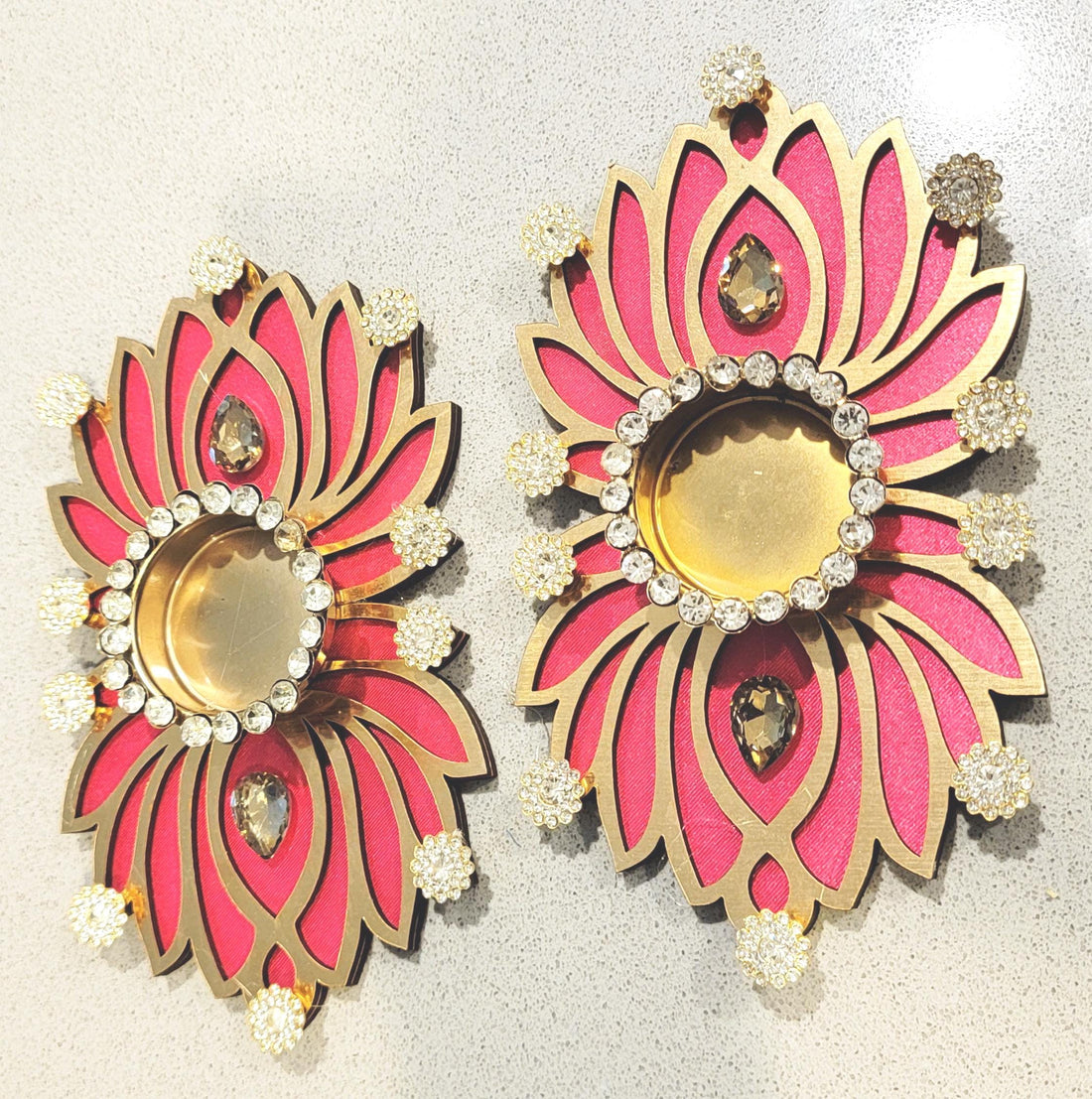 Lotus Tealight holder| Acrylic Tealight holder| Candle Holder set for Diwali Decor| Diwali Decor| Floral TeaLight |Wedding favor| Gudi Padwa