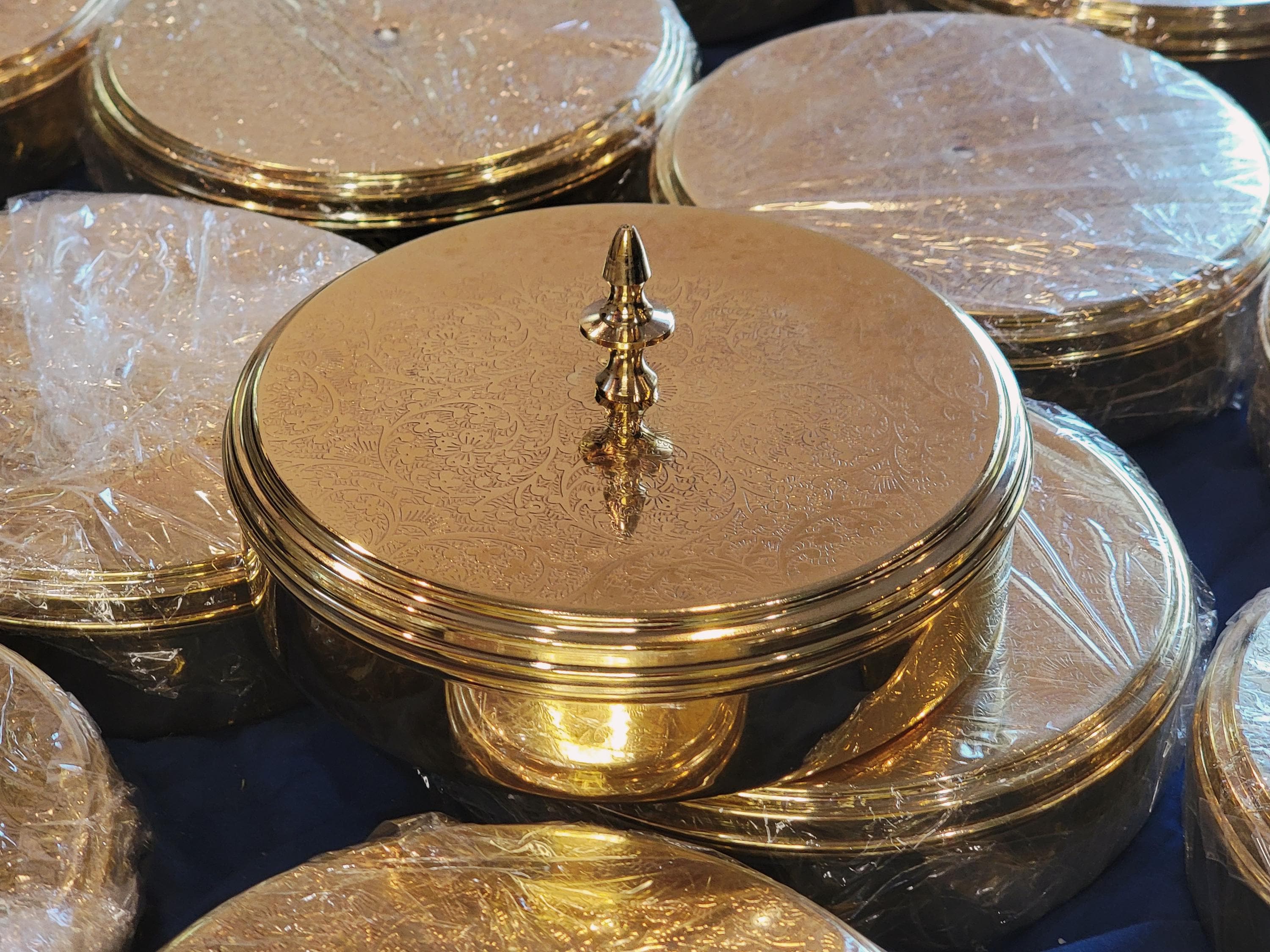 Handcrafted Spice Box In Brass With Spoon | Kitchen Storage | Spice Storage Box | Masala dabba | Indian Masala box- Brass