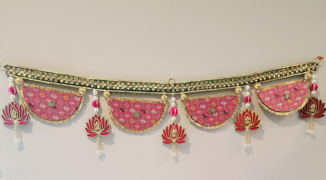 Beautiful Bandarwal Door Toran for Pooja Mandir Room Wall Hangings - Diwali Decoration Items for Home - Decorative Ganesha Wall Hanging